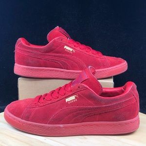 Puma Mens Suede Classic Lace Up Sneakers Shoes 360231-05 Mono Red Size 6.5